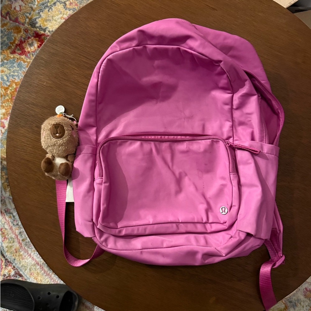 Lululemon Athletica Pink Kids Backpack with Bear Charm